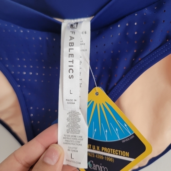NWT FABLETICS blue Valentina bikini bottom size L - Picture 3 of 5